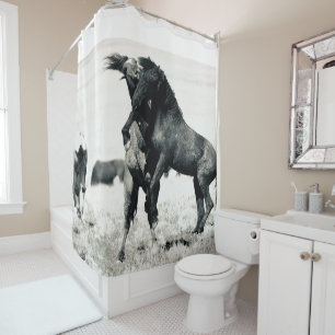 CHEVAUX SAUVAGES DU Rideau DE Douche UTAH
