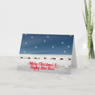 Chevaux sauvages Joyeux Noël Carte de voeux