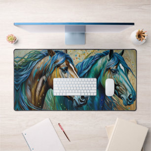 Chevaux Turquoise bleu vert brun