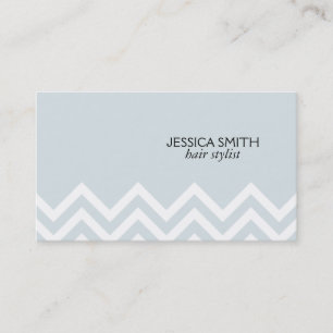 Cheveron Pattern light grey blue background Business Card