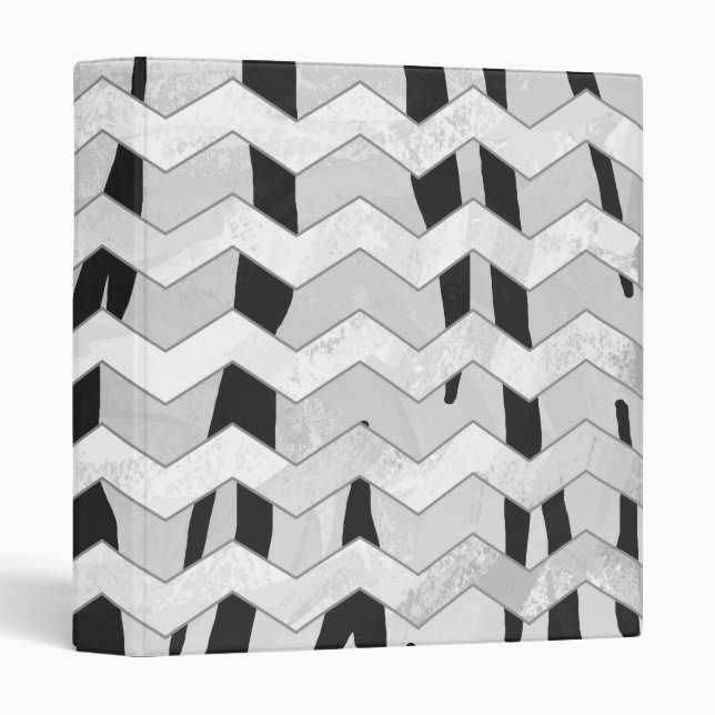 Cheveron Tiger Black and White Print Binder (Front/Spine)