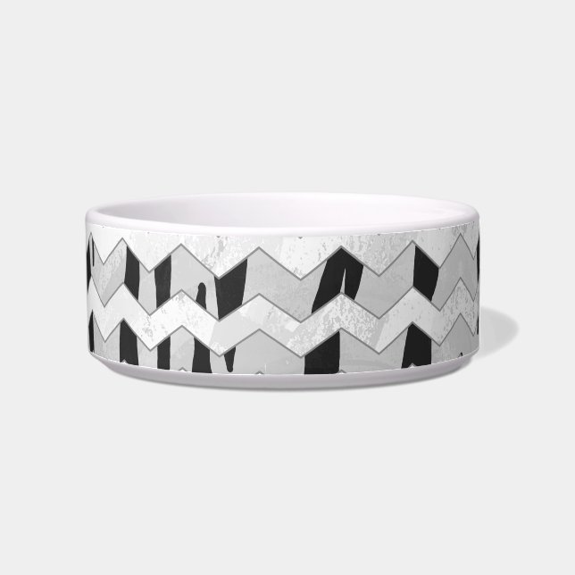 Cheveron Tiger Black and White Print Bowl (Right)