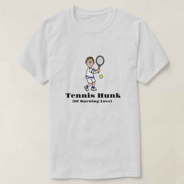 Cheveux Brown foncés Homme Tennis Hunk T-Shirt (Design devant)