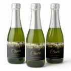 Cheveux de luxe Mini Étiquette de vin mousseux Or 