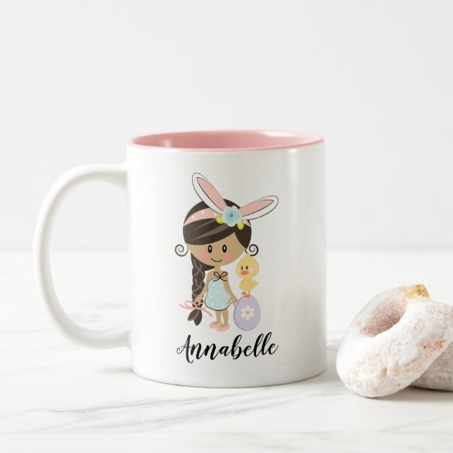 Cheveux foncés personnalisés de peau de tasse de (Avec donut)