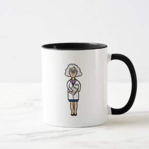 Cheveux gris plus âgé Femme Docteur Mug