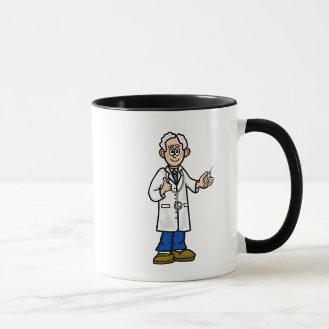 Cheveux gris plus âgé Homme médecin Mug (Droite)