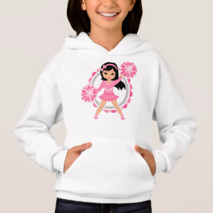 Cheveux noirs de pom-pom girl rose - acclamation