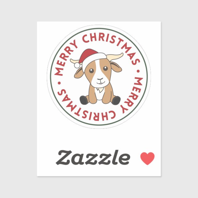 Chèvre de Noël Chèvres Animaux d'hiver Sticker (Feuille)