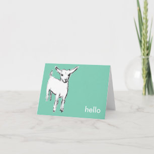 Chèvre mignonne Bonjour carte pour notes