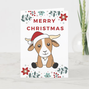 Chèvre Noël Chèvres Animaux d'hiver Carte de vacan