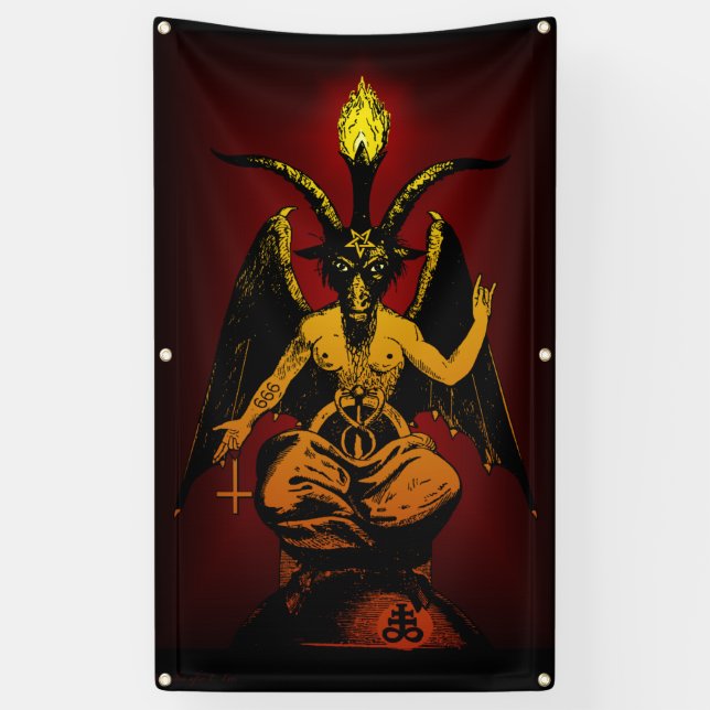 Chèvre satanique 3' bannière de x5 - qualité (Vertical)