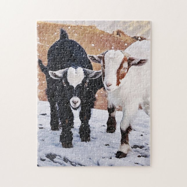 Chèvres de bébé doux Puzzle mignon (Vertical)