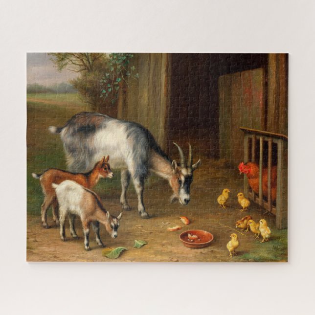 Chèvres Et Poulets À La Ferme Jigsaw Puzzle (Horizontal)