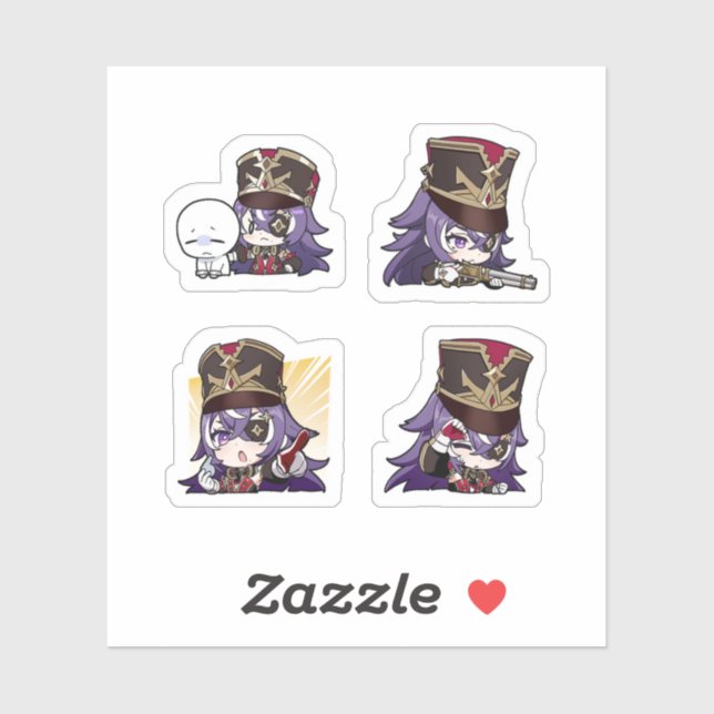 Chevreuse Genshin Impact 4 Pack Sticker Sheet (Sheet)