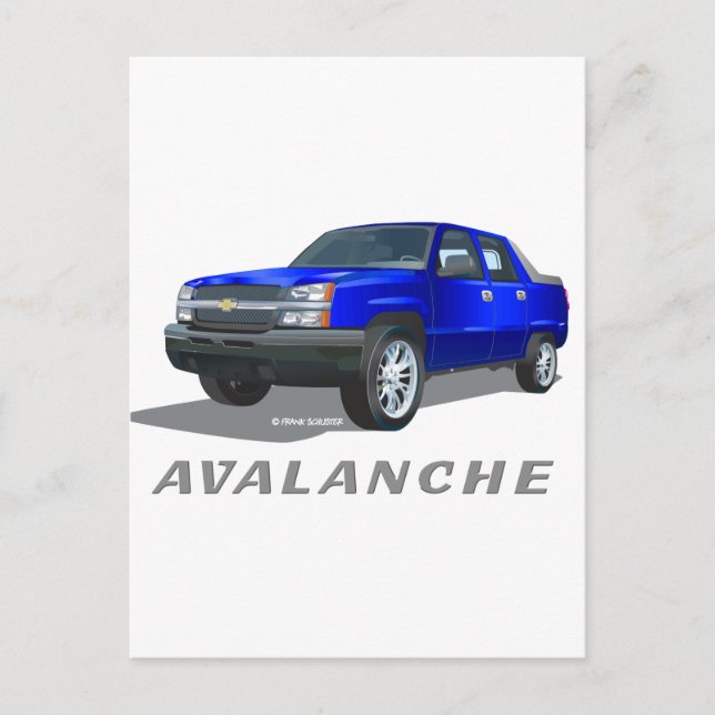 Chevrolet Avalanche Blue Postcard (Front)
