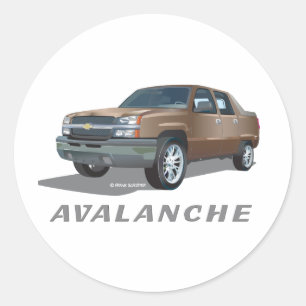 Chevrolet Avalanche Gold Classic Round Sticker