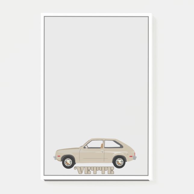 Chevrolet Chevette Vette beige retro classic car Post-it Notes (Front)