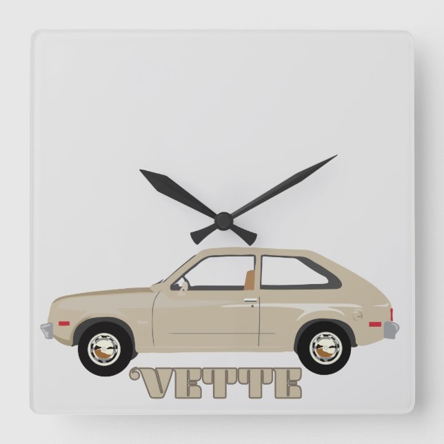 Chevrolet Chevette Vette retro classic car Square Wall Clock (Front)