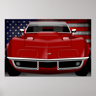 Chevrolet Corvette C3 red Poster