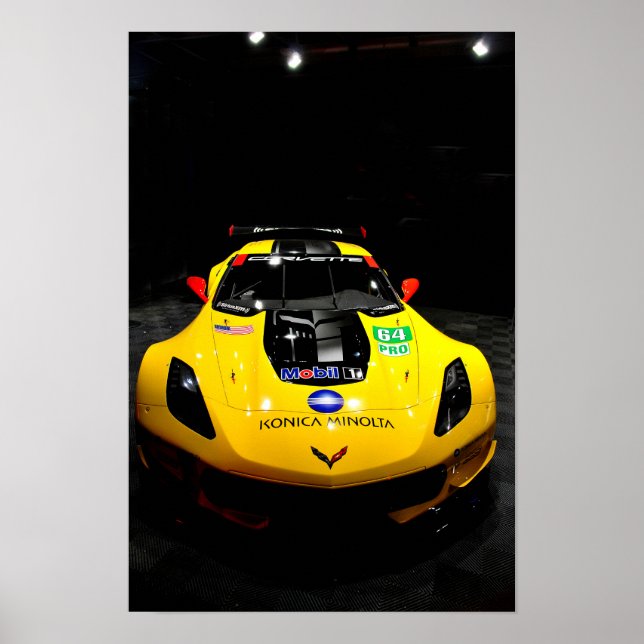 Chevrolet Corvette C7.R Front View Poster (Front)