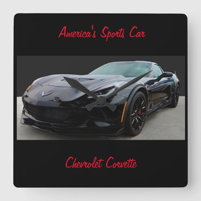 Chevrolet Corvette Square Wall Clock (Front)