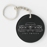 Chevrolet Impala 1961, car,Porte-clés en acrylique