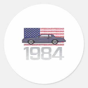 Chevrolet Monte Carlo Blue 1984 Classic Round Sticker