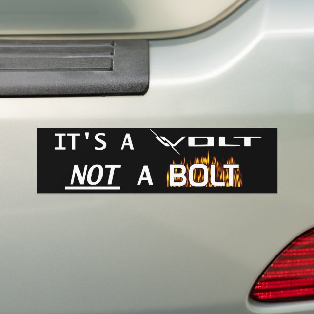 Chevrolet Volt not a Bolt Bumper Sticker (On Car)