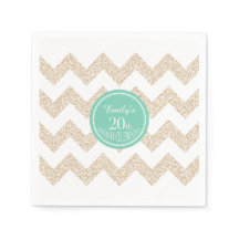 Chevron 20th Birthday Party P Napkin Choose Colour