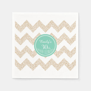 Chevron 30th Birthday Party P Napkin Choose Colour
