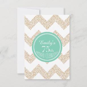 Chevron 75th Birthday Celebration - Choose Colour Invitation