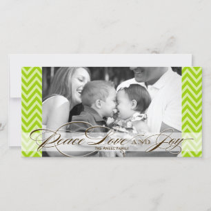 Chevron and Script Holiday Photo Card
