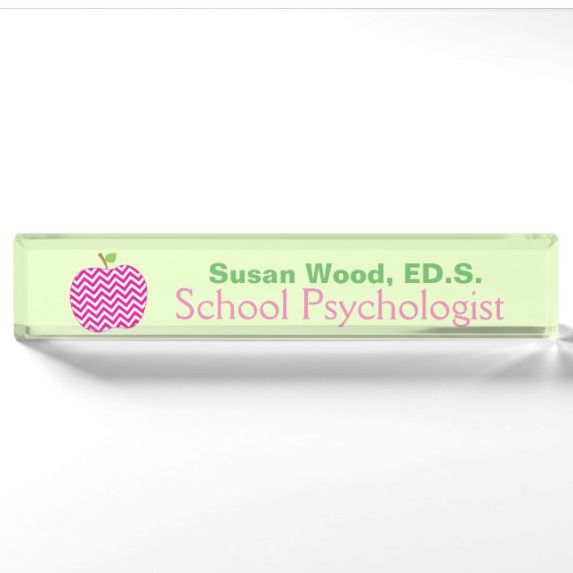 Chevron Apple School Psychologist Name Plate (Front)