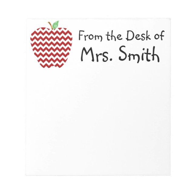 Chevron Apple Teachers Gift Notepad (Front)