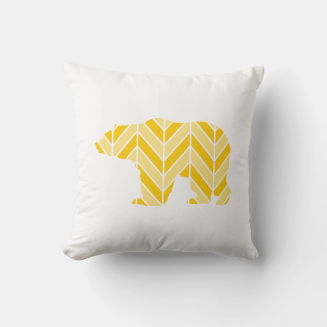 Chevron Bear Throw Pillow (Front)