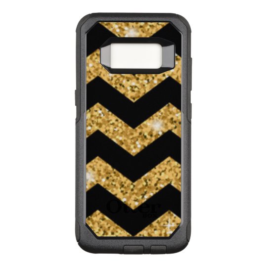 Chevron Black Gold Diamonds OtterBox Commuter Samsung Galaxy S8 Case