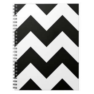 Chevron (Black & White) Customizable Notebook