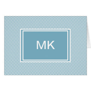 Chevron bleu avec Monogramme