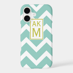 Chevron bleu et blanc Monogram iPhone 7 Plus Coque