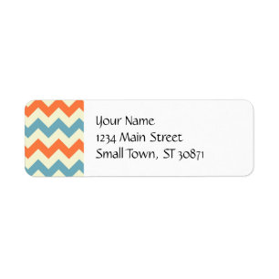 Chevron bleu et orange en pastel barre des zigzags