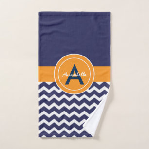 Chevron bleu foncé orange