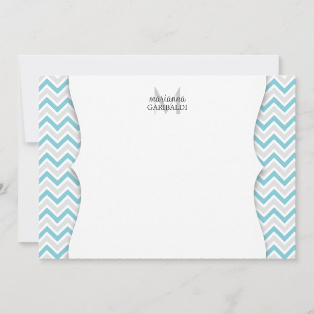 Chevron Blue and Modern Personalized (Front)