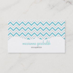 Chevron Blue and Modern Personalized Business Card