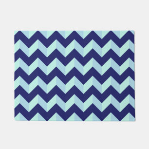 Chevron Blue Pattern Doormat