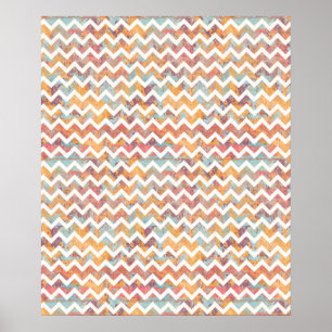 Chevron Bright with Artist Grunge Texture Poster