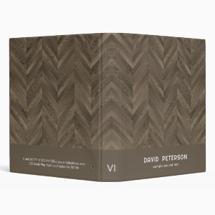 Chevron Brown Wood Binder
