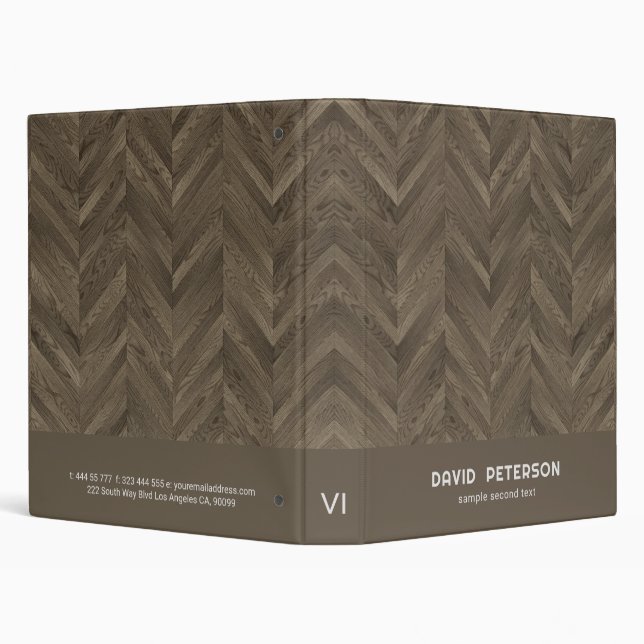 Chevron Brown Wood Binder (Background)