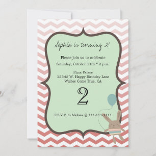 Chevron Bunny Invitation