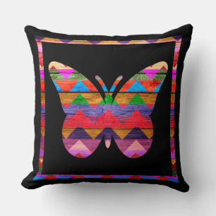 Chevron Butterfly Pattern Throw Pillow